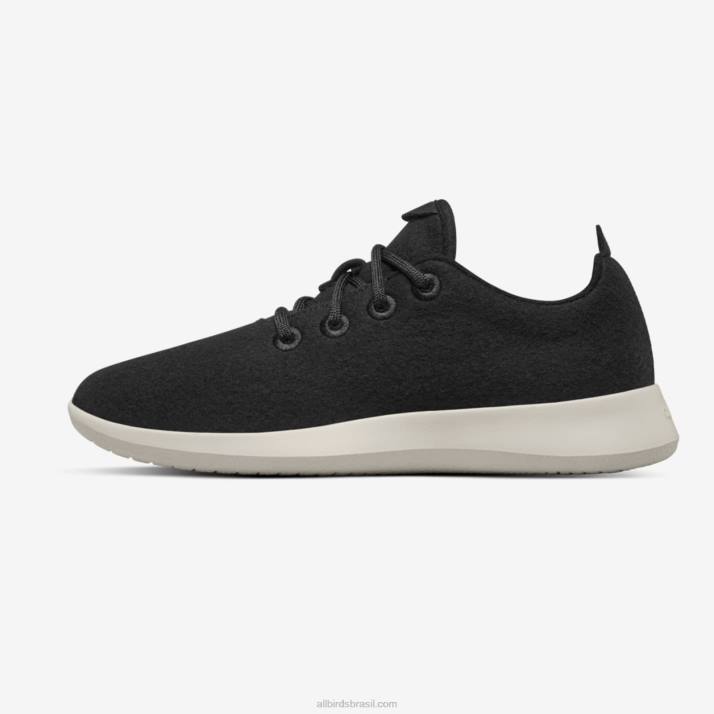 corredores de lã masculinos 884J30 preto verdadeiro (sola creme) Allbirds - Image 3