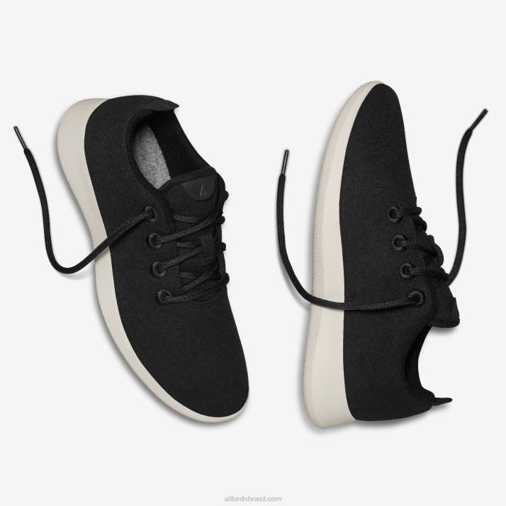 corredores de lã masculinos 884J30 preto verdadeiro (sola creme) Allbirds - Image 7
