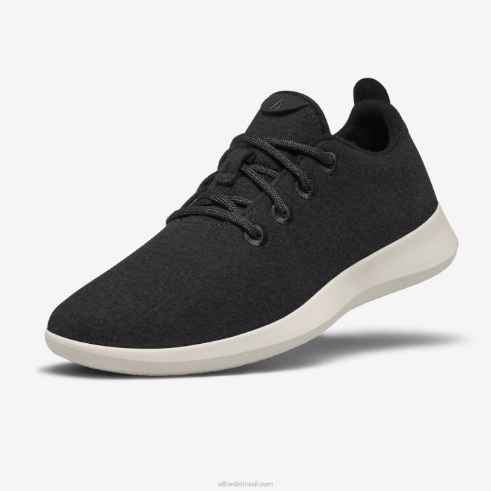 corredores de lã masculinos 884J30 preto verdadeiro (sola creme) Allbirds - Image 1