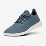 corredores de lã masculinos 884J31 azul-petróleo calmo (sola branca natural) Allbirds