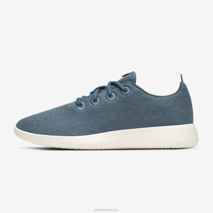 corredores de lã masculinos 884J31 azul-petróleo calmo (sola branca natural) Allbirds - Image 3