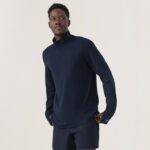 zíper de desempenho masculino 884J153 verdadeira marinha Allbirds