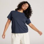 camiseta feminina de algodão allgood 884J217 índigo nebuloso Allbirds