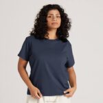camiseta feminina de algodão allgood 884J217 índigo nebuloso Allbirds - Image 5