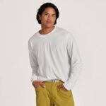 t-shirt de manga comprida de algodão allgood para homem 884J137 nevasca Allbirds